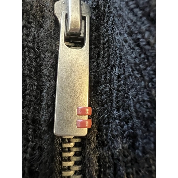 Firetrap Y2K 100% Wool Zip Full Zip Sweater Womens M Distressed Knit Grunge Goth - Picture 3 of 10